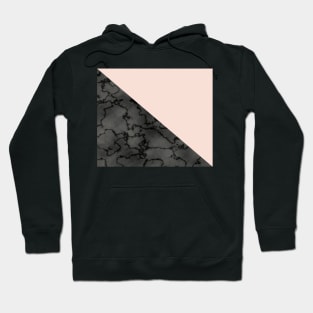 Peach and black dark marble Hoodie